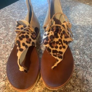Leopard print high sandals